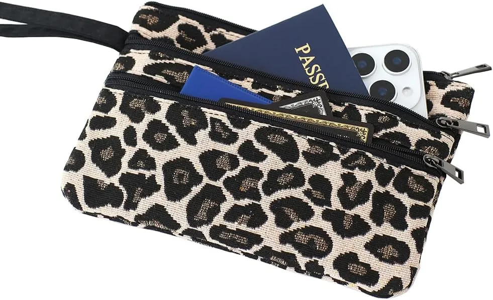 Zip Clutch Purse with Detachable Strap