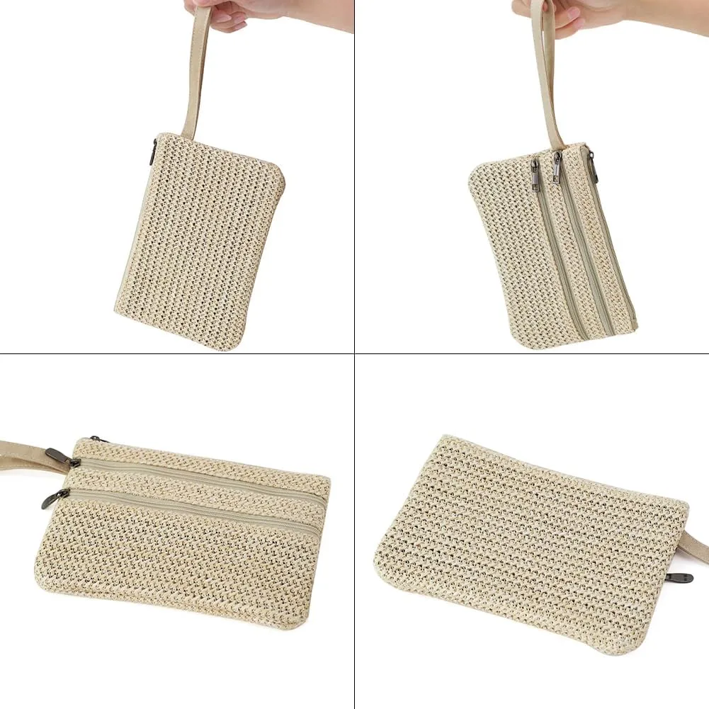 Zip Clutch Purse with Detachable Strap