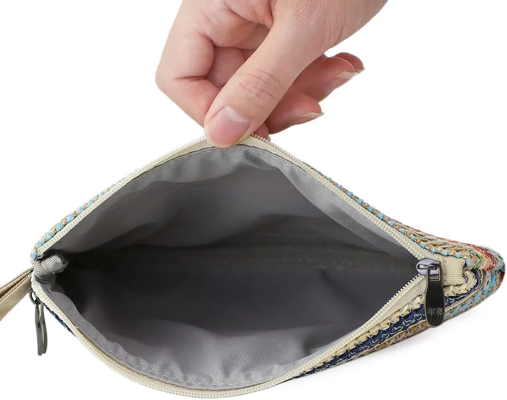 Zip Clutch Purse with Detachable Strap