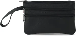 Zip Clutch Purse with Detachable Strap