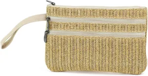 Zip Clutch Purse with Detachable Strap