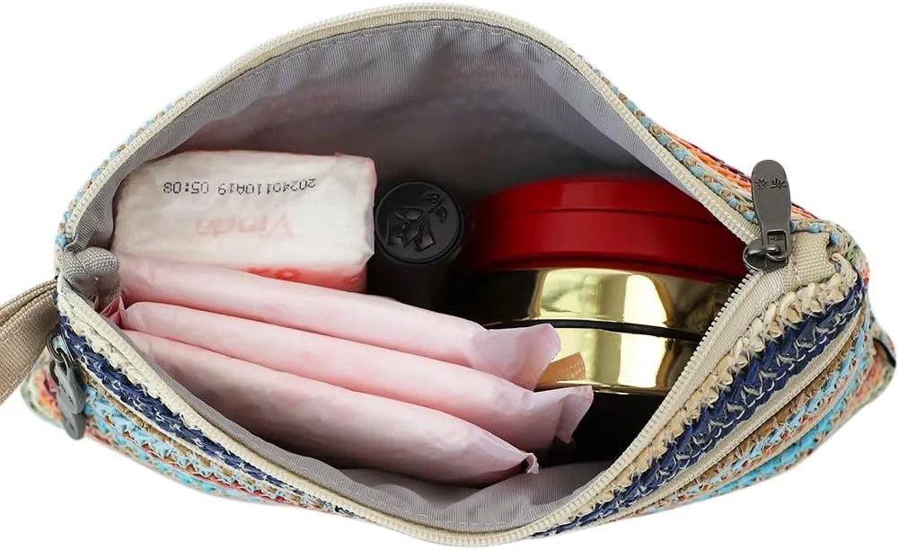 Zip Clutch Purse with Detachable Strap