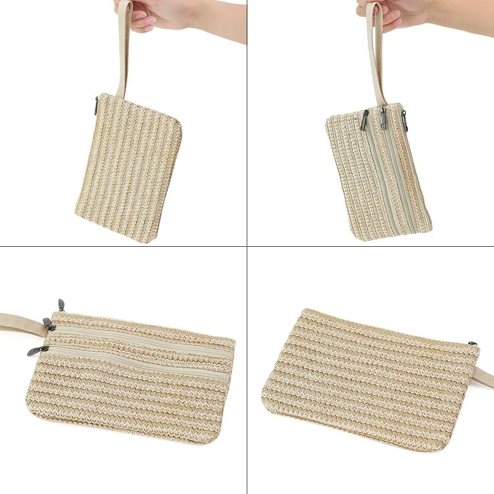 Zip Clutch Purse with Detachable Strap