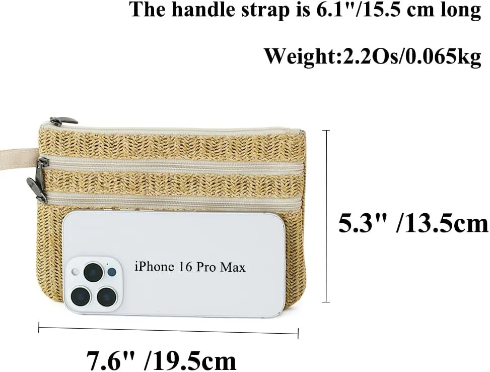 Zip Clutch Purse with Detachable Strap