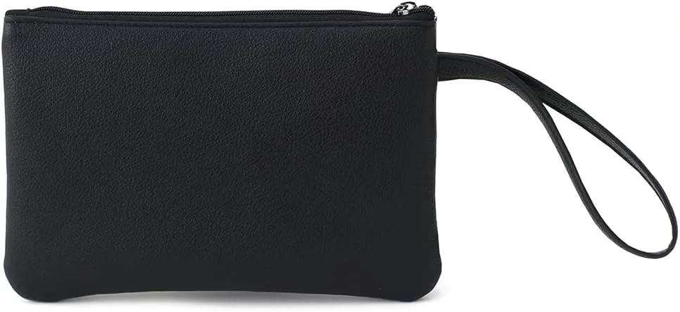 Zip Clutch Purse with Detachable Strap