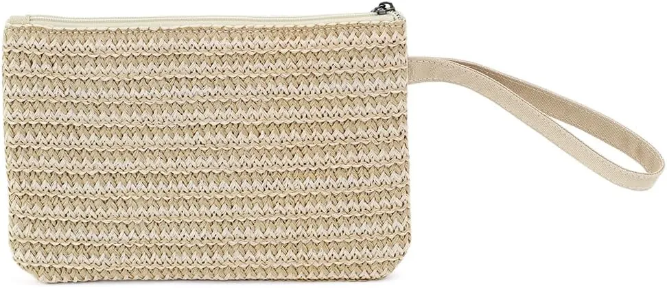 Zip Clutch Purse with Detachable Strap