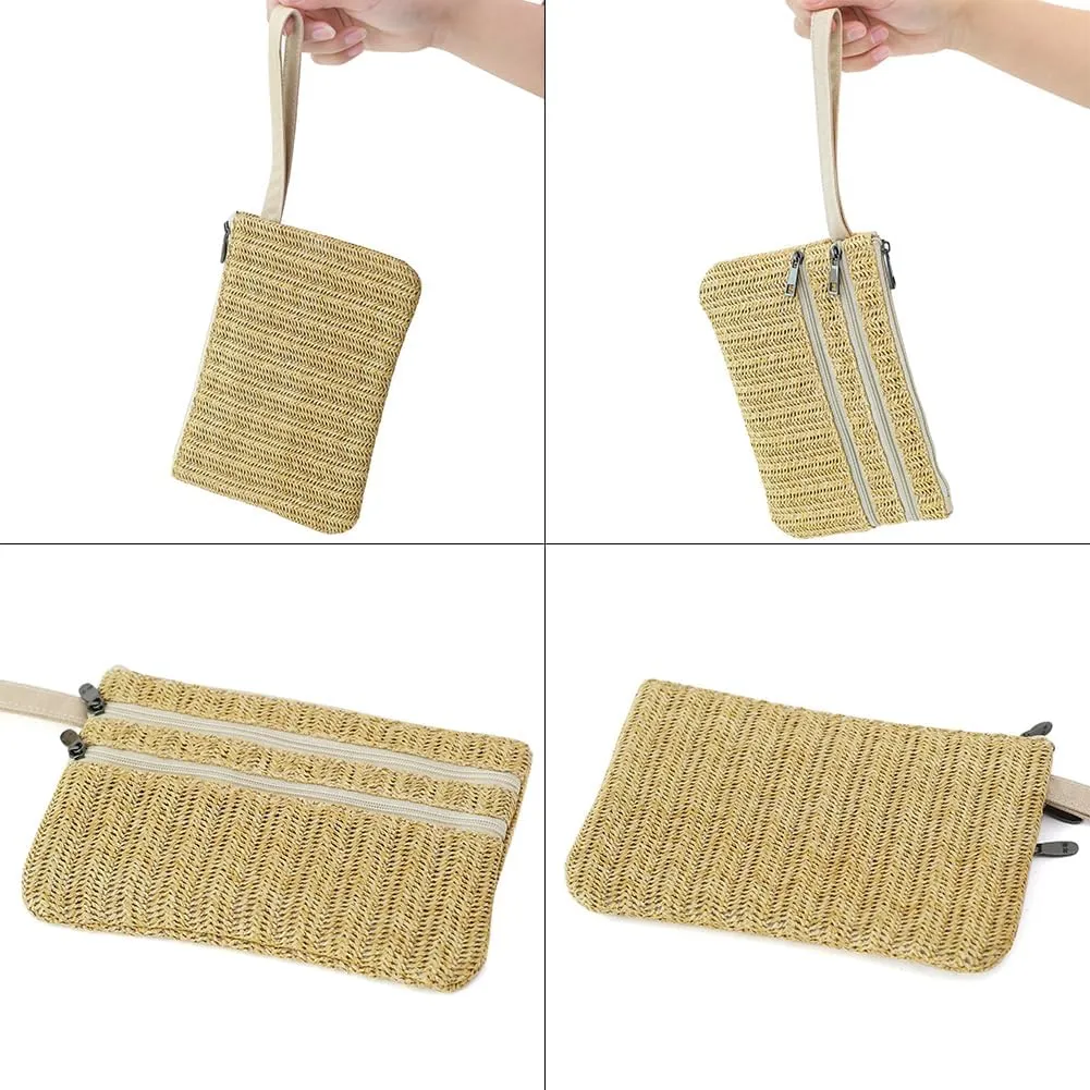 Zip Clutch Purse with Detachable Strap