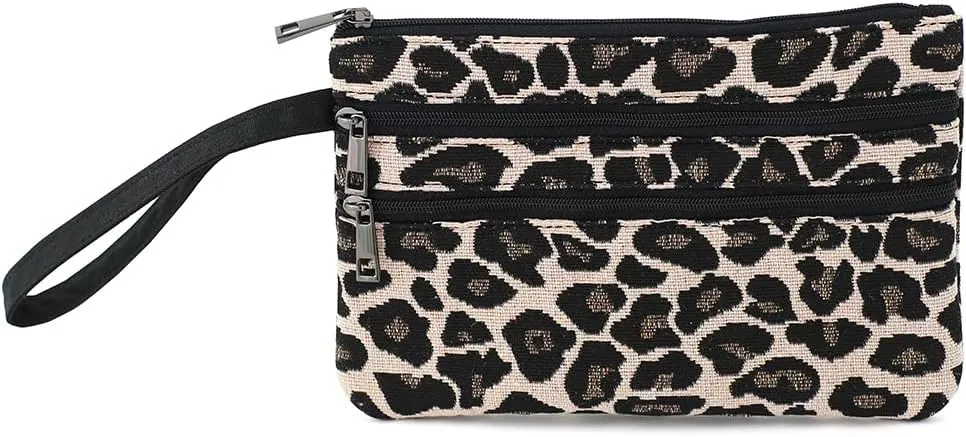 Zip Clutch Purse with Detachable Strap