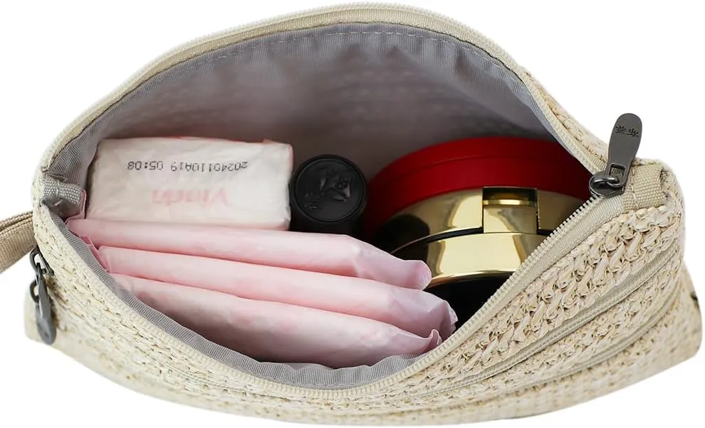 Zip Clutch Purse with Detachable Strap