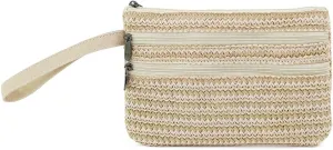 Zip Clutch Purse with Detachable Strap