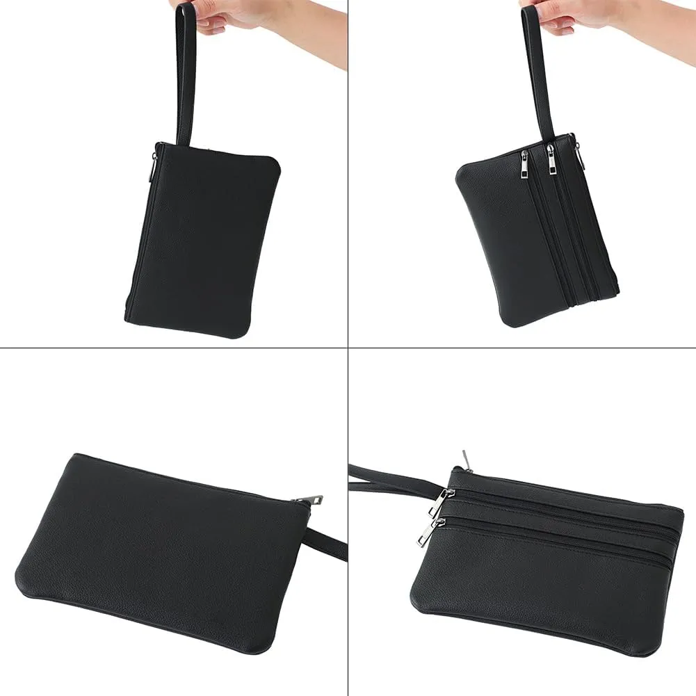 Zip Clutch Purse with Detachable Strap