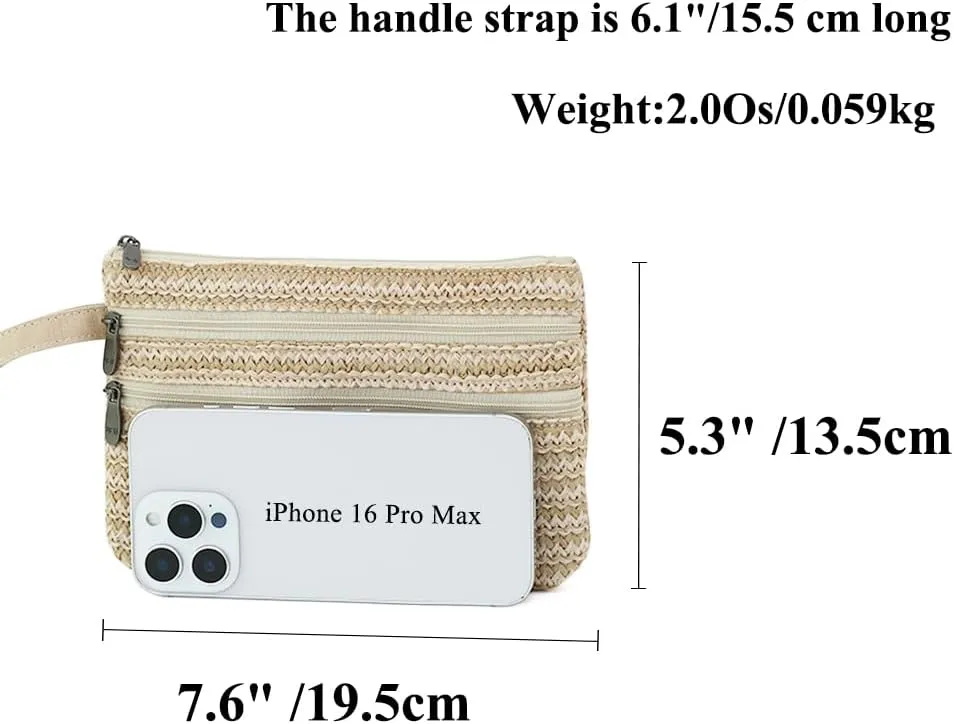 Zip Clutch Purse with Detachable Strap
