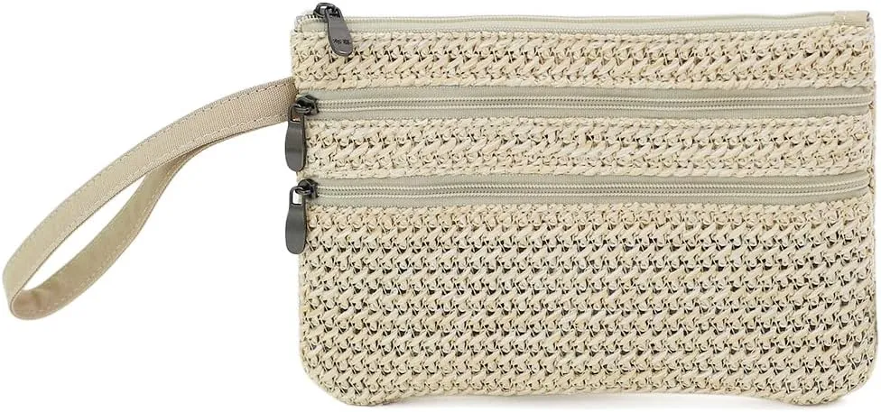 Zip Clutch Purse with Detachable Strap