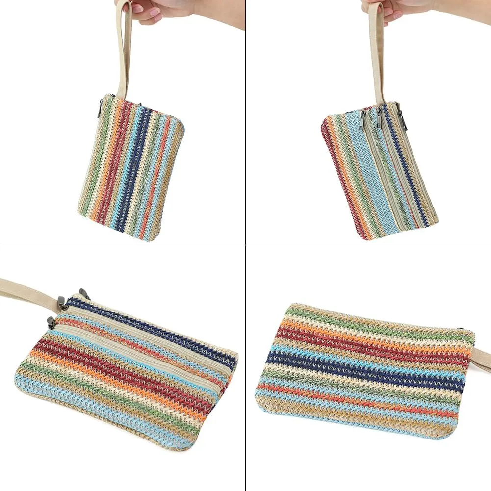 Zip Clutch Purse with Detachable Strap