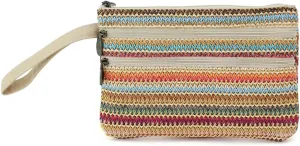 Zip Clutch Purse with Detachable Strap