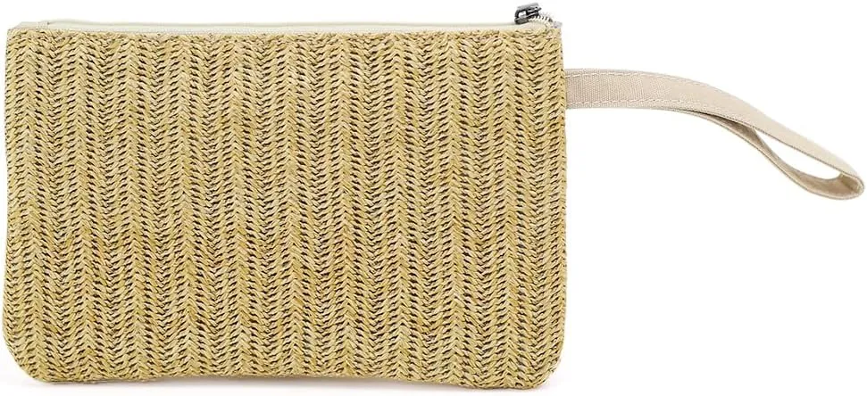 Zip Clutch Purse with Detachable Strap
