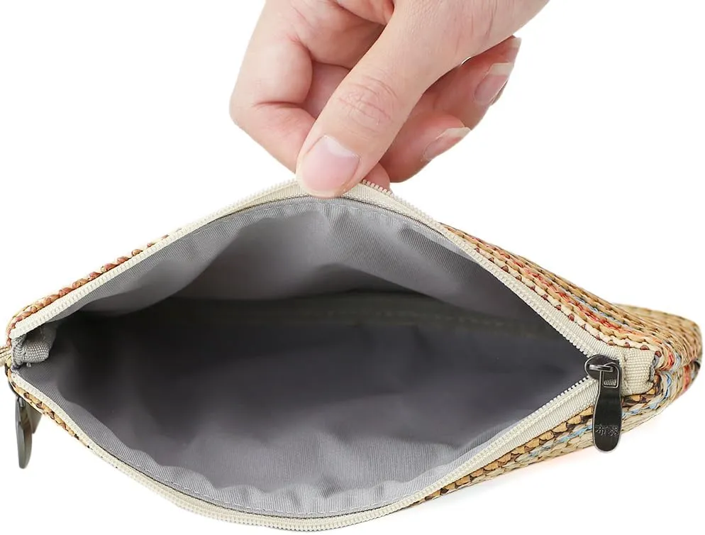 Zip Clutch Purse with Detachable Strap