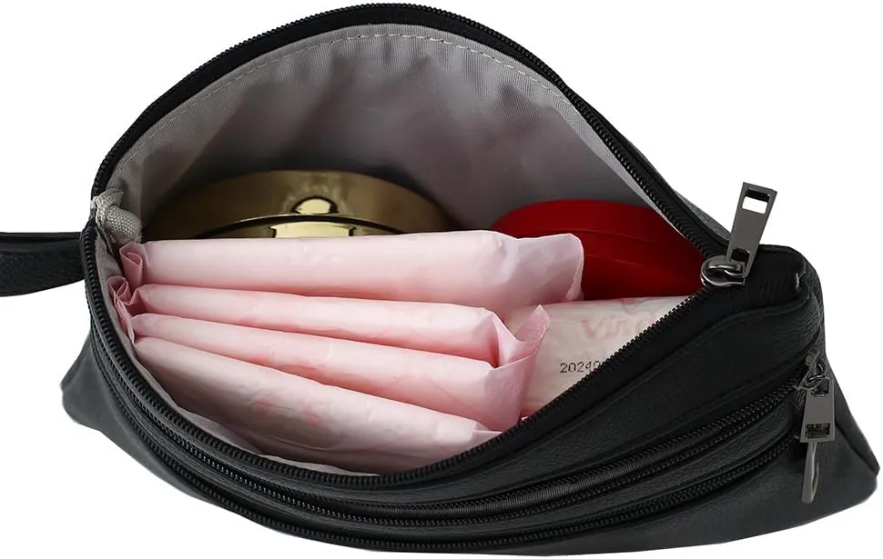 Zip Clutch Purse with Detachable Strap