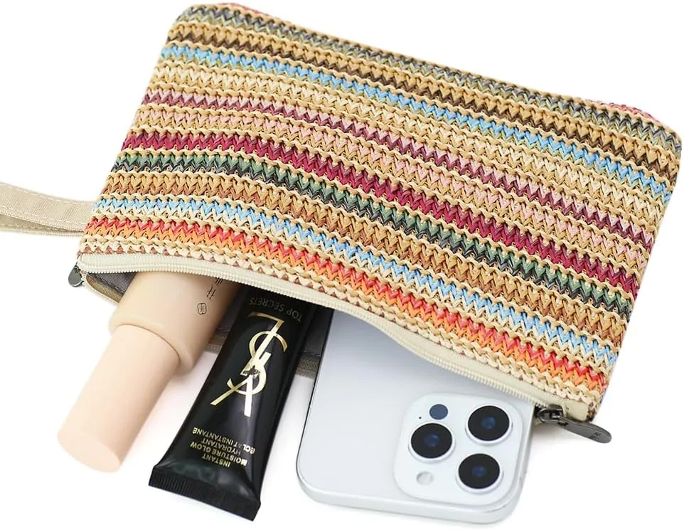 Zip Clutch Purse with Detachable Strap