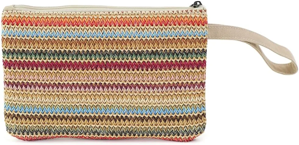 Zip Clutch Purse with Detachable Strap