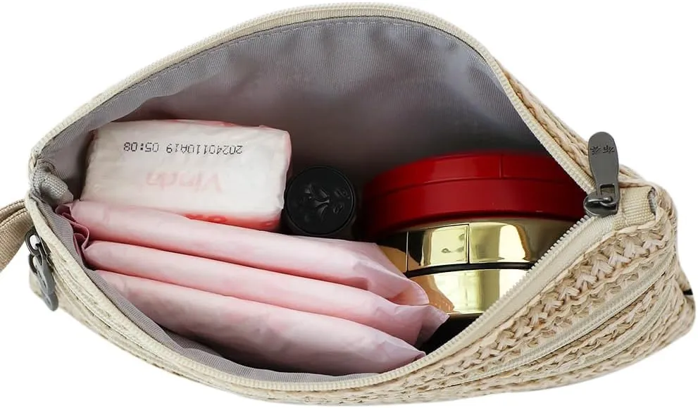 Zip Clutch Purse with Detachable Strap