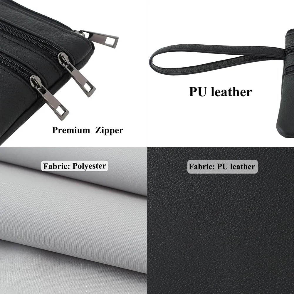 Zip Clutch Purse with Detachable Strap