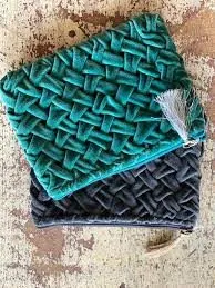Zoda - Emerald Green Woven Clutch Bag