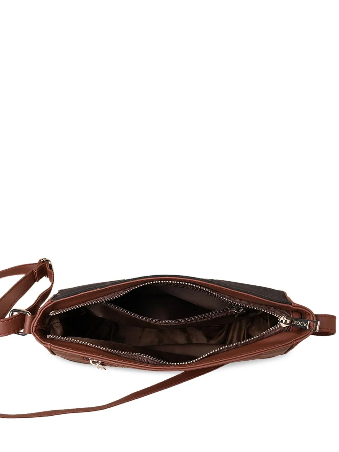 ZOUK Multicoloured Floral Printed Structured Sling Bag